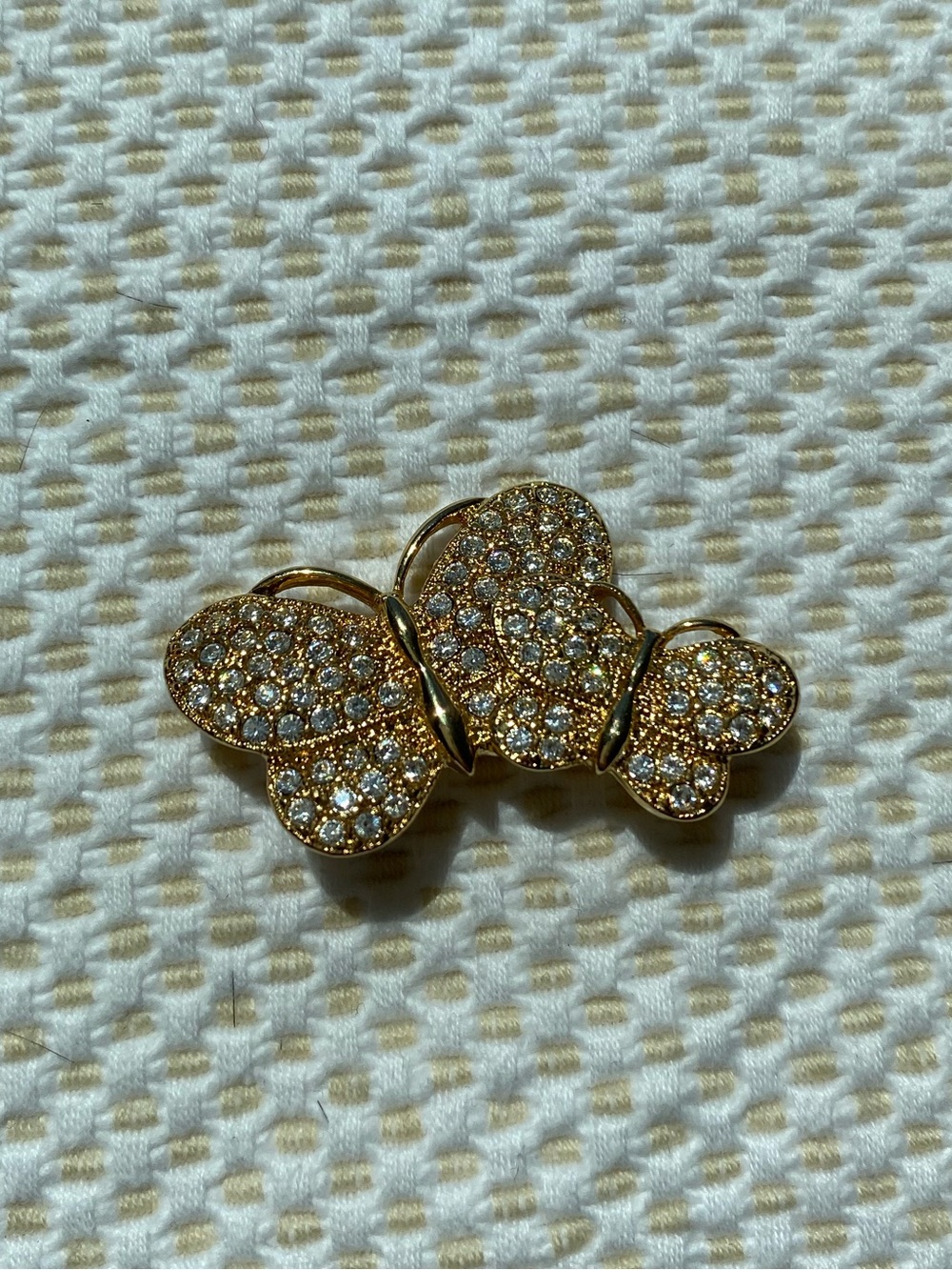 Vintage Napier Gold Crystal Butterfly Brooch - Elegant Women’s Jewelry